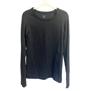 Athleta | Flurry Seamless Ribbed Crewneck | Activewear Top | Grey | Women's L